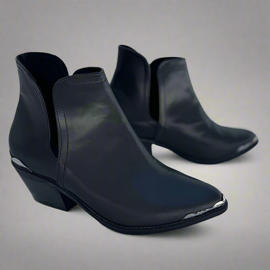 LOTUS: Vegan Leather Ankle Boots Black